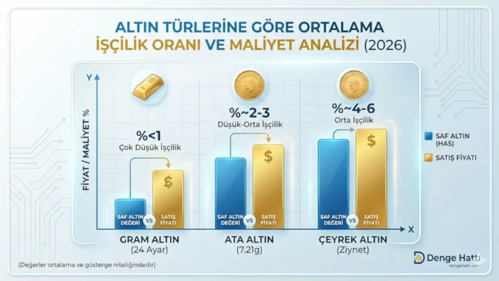 Hangi altın daha çok kazandırır ? Altın türlerine göre kuyumcu işçilik oranları, gram ve çeyrek altın maliyet analizi