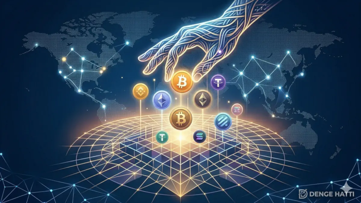 Kripto para yatırımı ve profesyonel portföy yönetimi: Hangi coin alınmalı sorusuna yanıt olarak Bitcoin, Ethereum ve altcoin sepeti oluşturmayı simgeleyen dijital finans illüstrasyonu.