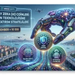 2026 yapay zeka coinleri yatırım rehberi kapak görseli; İstanbul silüeti üzerinde veri, işlem gücü ve otonom ajanları temsil eden dijital kripto paralar.