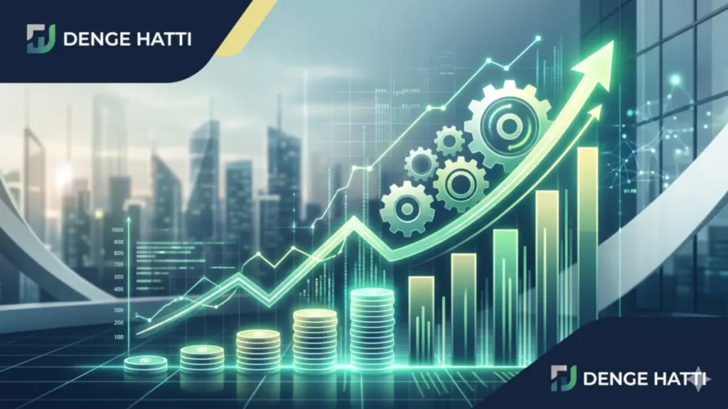 Google Kişisel Zeka ve Stanford AI Index 2026 verileri ışığında yapay zeka altyapı yatırımlarının finansal büyüme grafiği ve bileşik getiri modeli.