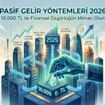 Pasif gelir yöntemleri 2026 rehberi kapsamında, 10.000 TL sermaye ile finansal özgürlüğün inşasını, yapay zeka analizini ve yatırım araçlarını temsil eden konsept kapak görseli.