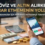 Banka makas aralıklarından korunarak döviz ve altın alırken zarar etmemenin yolları rehberi için hazırlanan, küçük yatırımcı ve mobil yatırım konulu kurumsal kapak görseli.